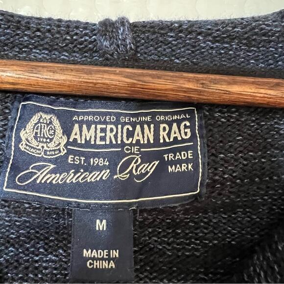 American Rag hooded sweater. Buttons at neckline.  2 pockets. Medium - Picture 6 of 9